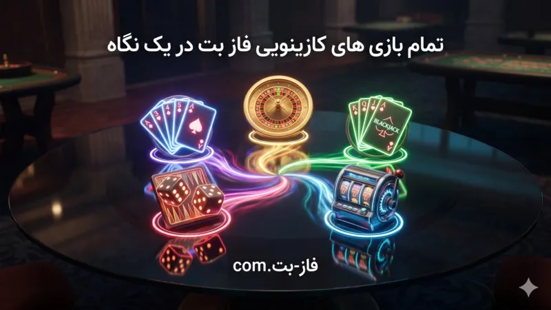 تمام بازی‌ های کازینویی فاز بت در یک نگاه